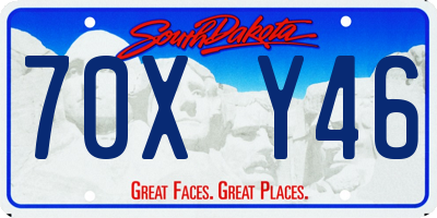 SD license plate 70XY46