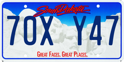 SD license plate 70XY47
