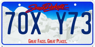 SD license plate 70XY73