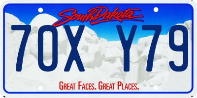 SD license plate 70XY79