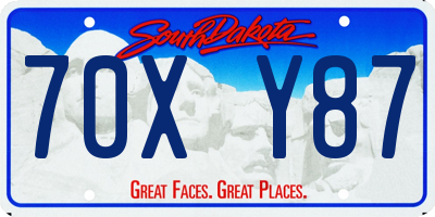 SD license plate 70XY87