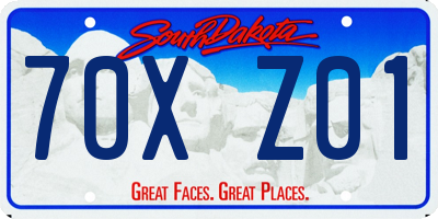 SD license plate 70XZ01