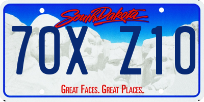 SD license plate 70XZ10