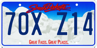 SD license plate 70XZ14
