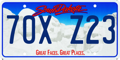 SD license plate 70XZ23