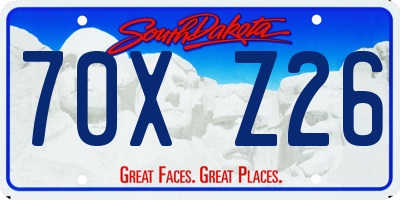 SD license plate 70XZ26