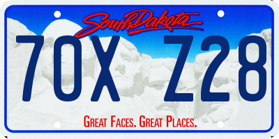 SD license plate 70XZ28