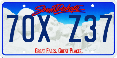 SD license plate 70XZ37