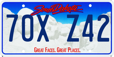 SD license plate 70XZ42