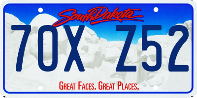 SD license plate 70XZ52