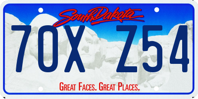 SD license plate 70XZ54