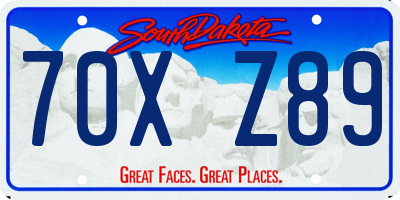 SD license plate 70XZ89