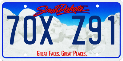 SD license plate 70XZ91