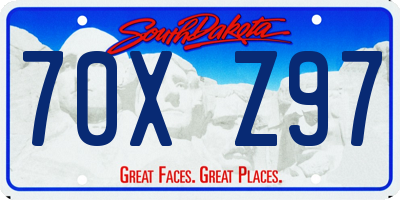 SD license plate 70XZ97