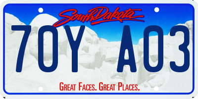 SD license plate 70YA03