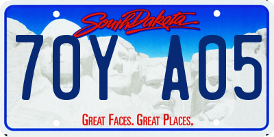 SD license plate 70YA05