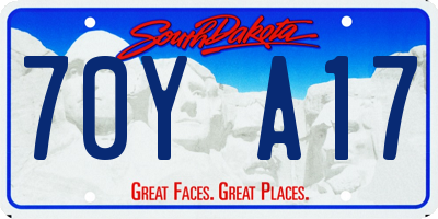 SD license plate 70YA17