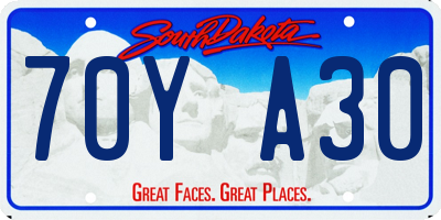SD license plate 70YA30