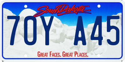 SD license plate 70YA45