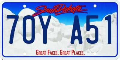 SD license plate 70YA51