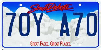 SD license plate 70YA70