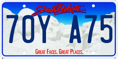 SD license plate 70YA75