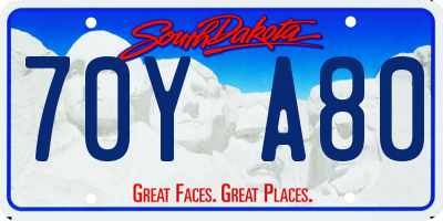SD license plate 70YA80