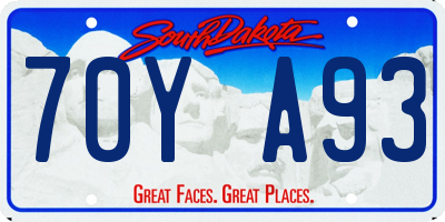 SD license plate 70YA93