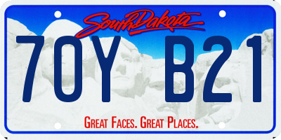 SD license plate 70YB21
