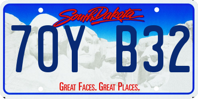 SD license plate 70YB32