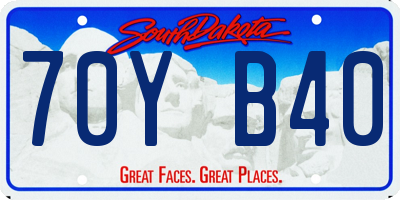 SD license plate 70YB40