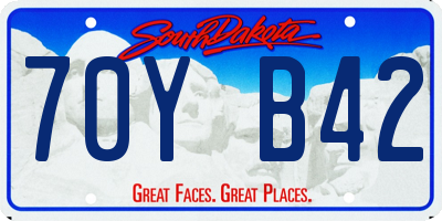 SD license plate 70YB42