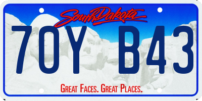 SD license plate 70YB43