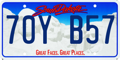 SD license plate 70YB57