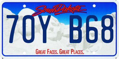 SD license plate 70YB68