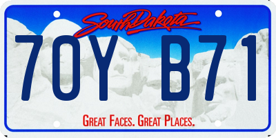 SD license plate 70YB71
