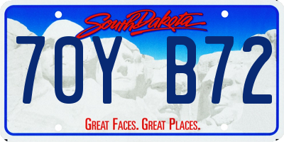 SD license plate 70YB72