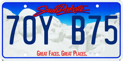 SD license plate 70YB75