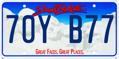 SD license plate 70YB77