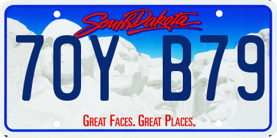 SD license plate 70YB79
