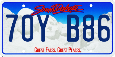 SD license plate 70YB86