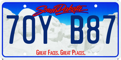 SD license plate 70YB87
