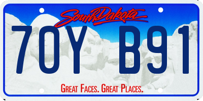 SD license plate 70YB91
