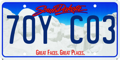 SD license plate 70YC03