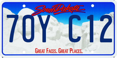 SD license plate 70YC12