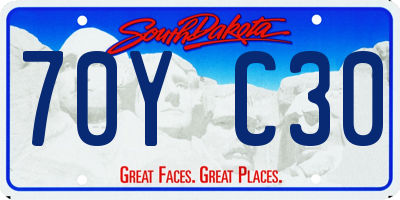 SD license plate 70YC30