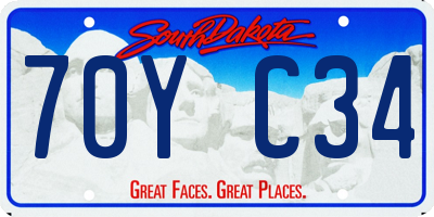 SD license plate 70YC34