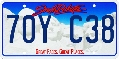 SD license plate 70YC38