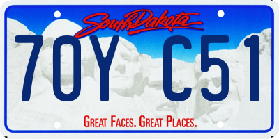 SD license plate 70YC51