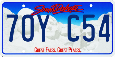 SD license plate 70YC54
